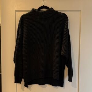 Topshop Black Ribbed Turtleneck Sweater